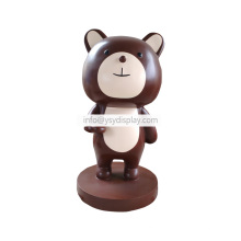 Garden decorative modern art animal cartoon sculptures fiberglass life size bear statue for sale